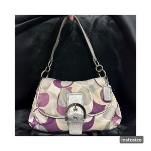Coach Purple Scarf Print Soho